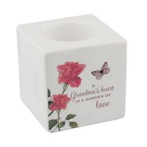 Juliana Grandma Rose &amp; Butterfly White Ceramic Tea Light Votive Holder with Sent - £17.99 GBP