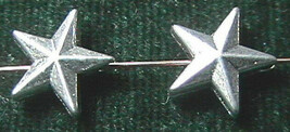 12mm x 13mm Pewter Star Beads (10) Lead-Safe! TEN BEADS (MFP-1579) - $1.73