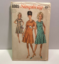 Simplicity 6985 Dress Vintage 1960s Miss Half Sz14.5 Bust 35 Womens Patt... - £9.38 GBP