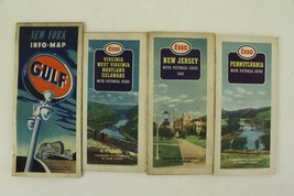 Vintage Gas Oil Advertising Paper ESSO &amp; GULF Map Lot PA NJ VA WV MD DE ... - £19.37 GBP