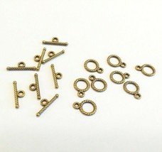 Circle Toggle Clasps Antiqued Bronze Bracelet Necklace T Clasps 8 Sets F... - $2.82