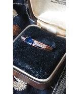 Anello vintage anni 90-90 in oro laminato 14 ct con zaffiro misura UK R ... - $93.20 CAD