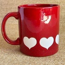 Waechtersbach Germany Red Mug White Hearts 12 oz Ceramic Vintage - $460.39 MXN