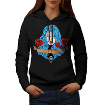 Wellcoda Blood Rose Scary Horror Womens Hoodie, Blood Casual Hooded Sweatshirt - £29.17 GBP