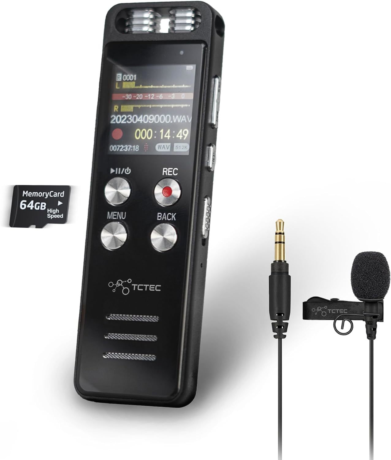 96Gb Tctec Digital Voice Recorder With 7000 Hours Recording Capacity,, L... - $77.99