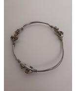 Silver Tone Wire Wrap Anchor Design Slip On Bracelet - $252.48 MXN
