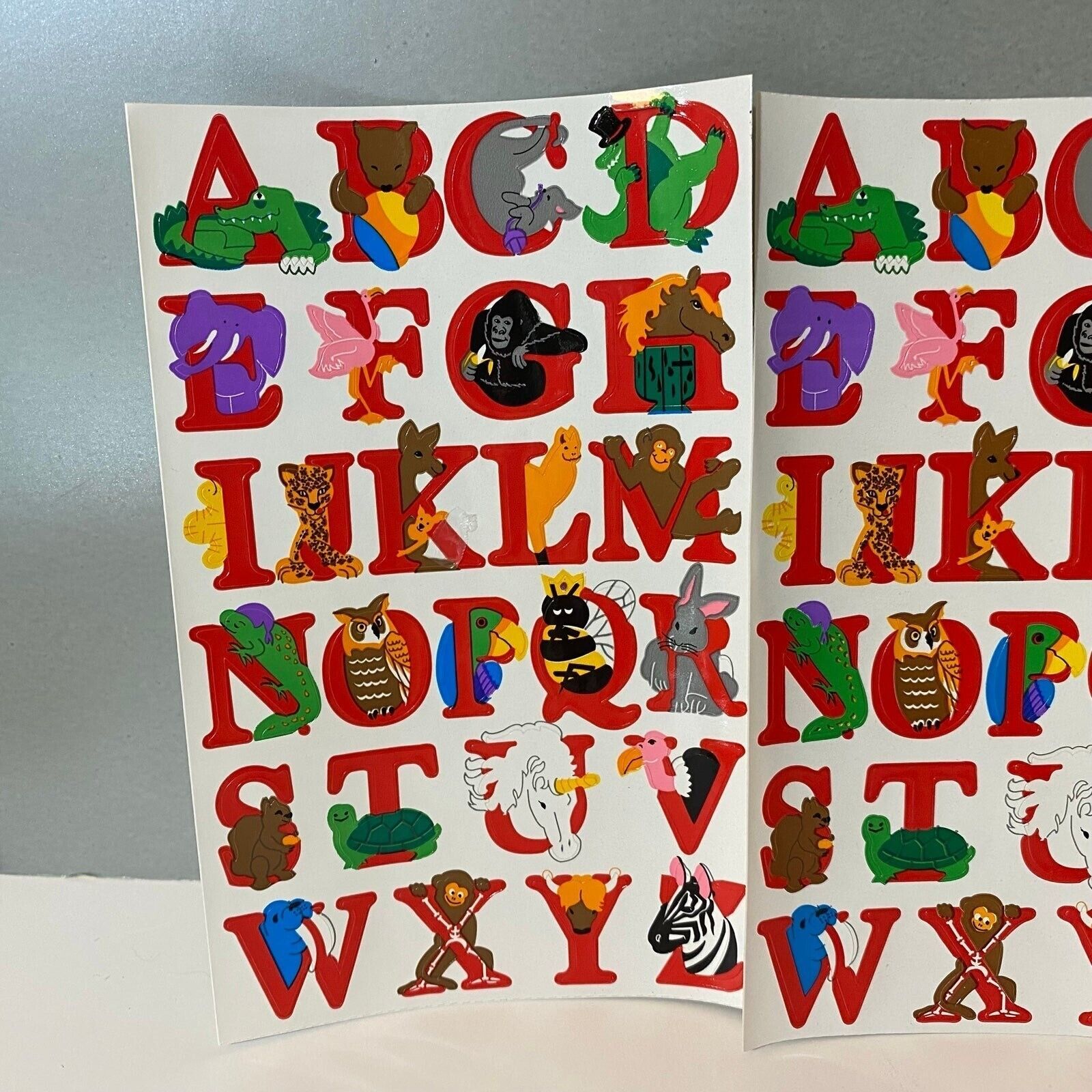 Vintage Sandylion Stickers Alphabet Animals Letters - £10.27 GBP