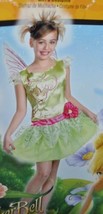 Girls Tinkerbell Halloween Costume Fairy Disney Dress &amp; Wings 2 Pc-size 10/12 - £20.72 GBP