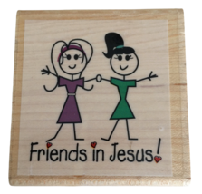 Stampabilities Rubber Stamp Friends in Jesus Christian Fellowship Card M... - $5.99