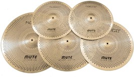 Golden Mute Cymbals 14&quot;Hh 16&quot;C 18&#39;C 20&quot;R Drum Cymbal Pack By Mosico Low Volume. - £70.38 GBP
