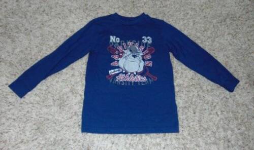 Primary image for Boys Shirt Edition Blue Bulldog Athletics Baseball Crewneck Long Sleeve Tee-sz 8