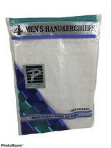 Four Men&#39;s Cotton Handkerchiefs Paris Accessories Satin Strip - £6.28 GBP