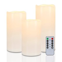 6&quot; 8&quot; 10&quot; X 4&quot; Waterproof Outdoor Flameless Candles, Battery Operated Flickering - £51.40 GBP