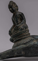 Freestanding Antique Khmer Style Bronze Hand &amp; Buddha - 12cm/5&quot; - £170.24 GBP