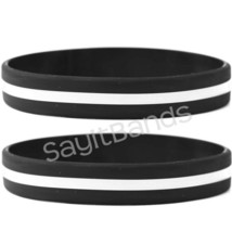 Two Thin White Line Wristbands Emergency Medical Services 2 Awareness Br... - $9.88
