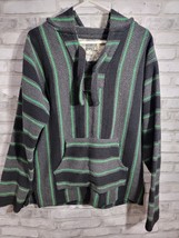 Original Senor Lopez Med Woven Mexican Gray Green Blk Hoodie Pullover Sw... - $20.00