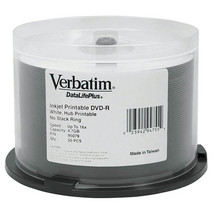 Verbatim 50 Pk 16x Verbatim DataLifePlus DVD-R 4.7GB White Printable - £66.10 GBP