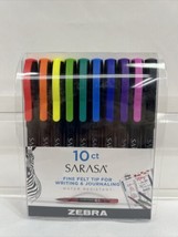 Zebra Pen Sarasa,, Fine Felt Tip For Writing or Journaling, Water Resistant 10ct - £6.14 GBP