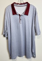 Maelreg Performance Polo Shirt Mens 3XL Gray Red Golf Club Geometric Str... - $24.74