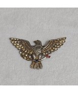 Vintage Rhinestone Patriotic Bald Eagle Silver Gold Tone Pin Brooch Pin USA - €67,12 EUR