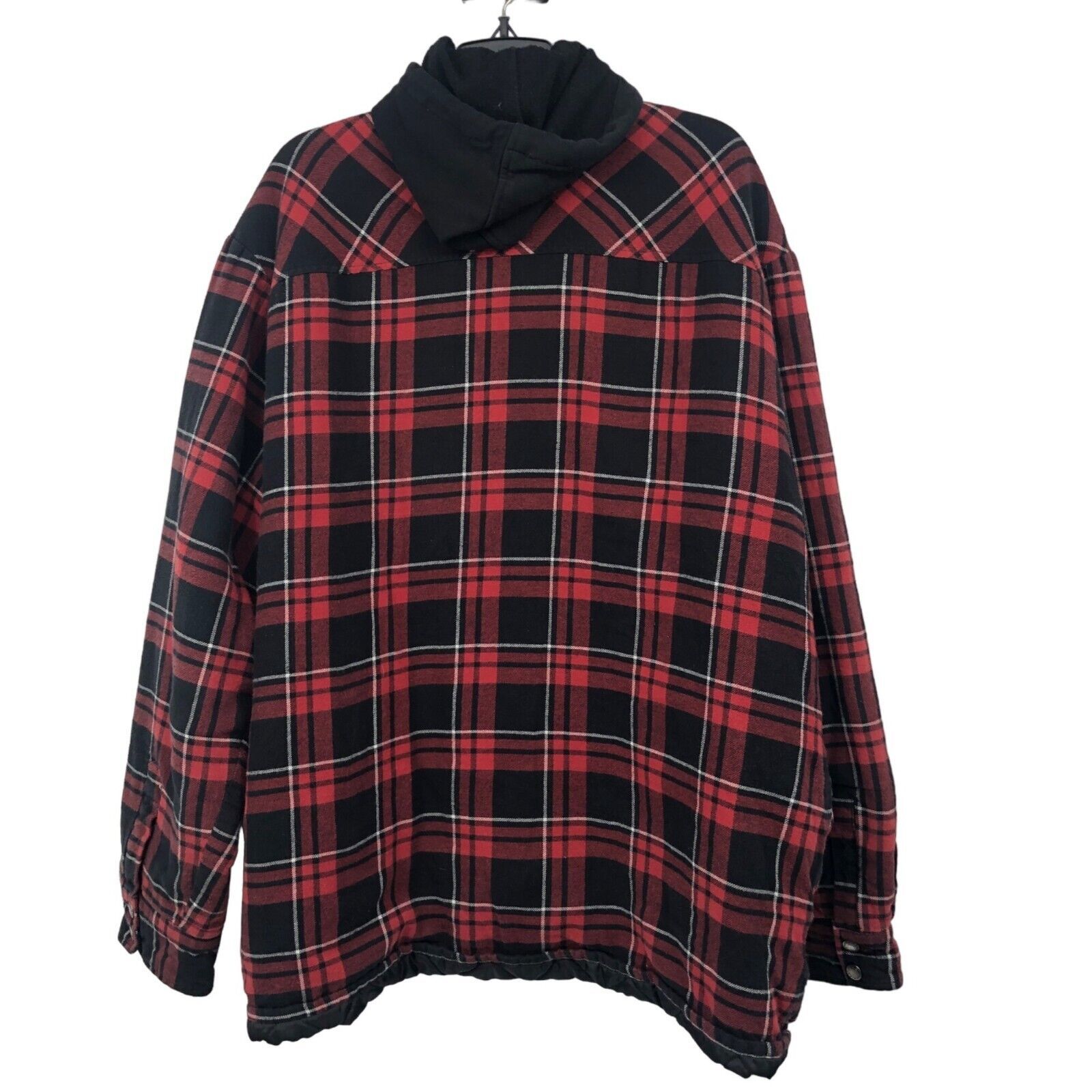 Dickies Hooded Flannel Mens XL Used Red Black Some Wear - $19.80