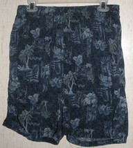 MENS C&amp;B sport BLACK W/ BLUE HAWAIIAN FLORAL PRINT SWIM TRUNKS   SIZE M - £12.66 GBP