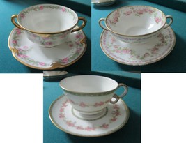 Gerard Dufraisseix Abbot Limoges Coup Cream Cups Saucer Gold Garlands Pi... - $11.88+