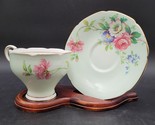Paragon Tea Cup &amp; Saucer Cabbage Rose Mint Green Double Warrant By Appoi... - €71,41 EUR