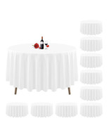 9 pc Round Tablecloth Table Cover Party Wedding Linen Solid White - $49.49