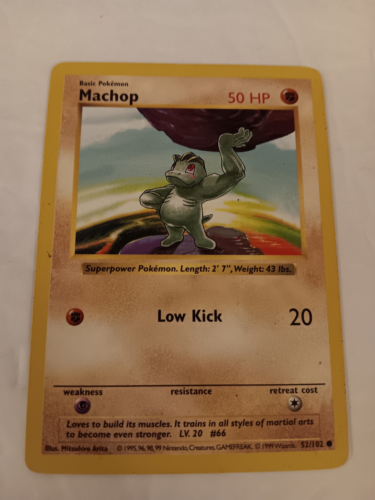 Primary image for Pokemon 1999 Base Set Shadowless Machop 52 / 102 NM Single Trading Card