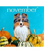 Australian Shepherd November Dog Days Poster Calendar 14 x 11&quot; Pumpkins ... - £24.35 GBP