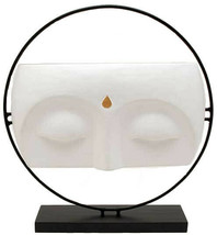 Buddha Buddhist Eyes in Carved Wood Inside Metal Circle 607 13&quot; D - $48.51