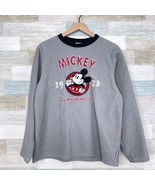 Disney Store Exclusive Mickey Mouse Fleece Sweatshirt Gray VTG 90s Mens ... - $39.58