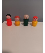Vintage Fisher Price Little People Family of 4 Mom Dad Angry Boy Girl - $11.88
