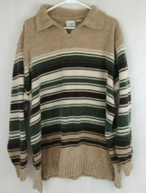 Classic Elements Woman Tan, Brown, &amp; Green Sweater Size 3XL 100% Acrylic - £12.96 GBP