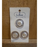 Vintage Set of 3 on Card Ivory/Off-White Buttons by La Mode 7/8&quot; MADE IN... - $23.64 CAD