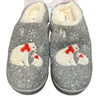 Kooba Womens Fur Lined Slippers Christmas Mama &amp; Baby Polar Bear S 5-6 - £25.88 GBP