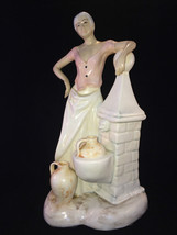 Antique German porcelain. &quot;lady at the water pump &quot; H 34 CM - £164.45 GBP