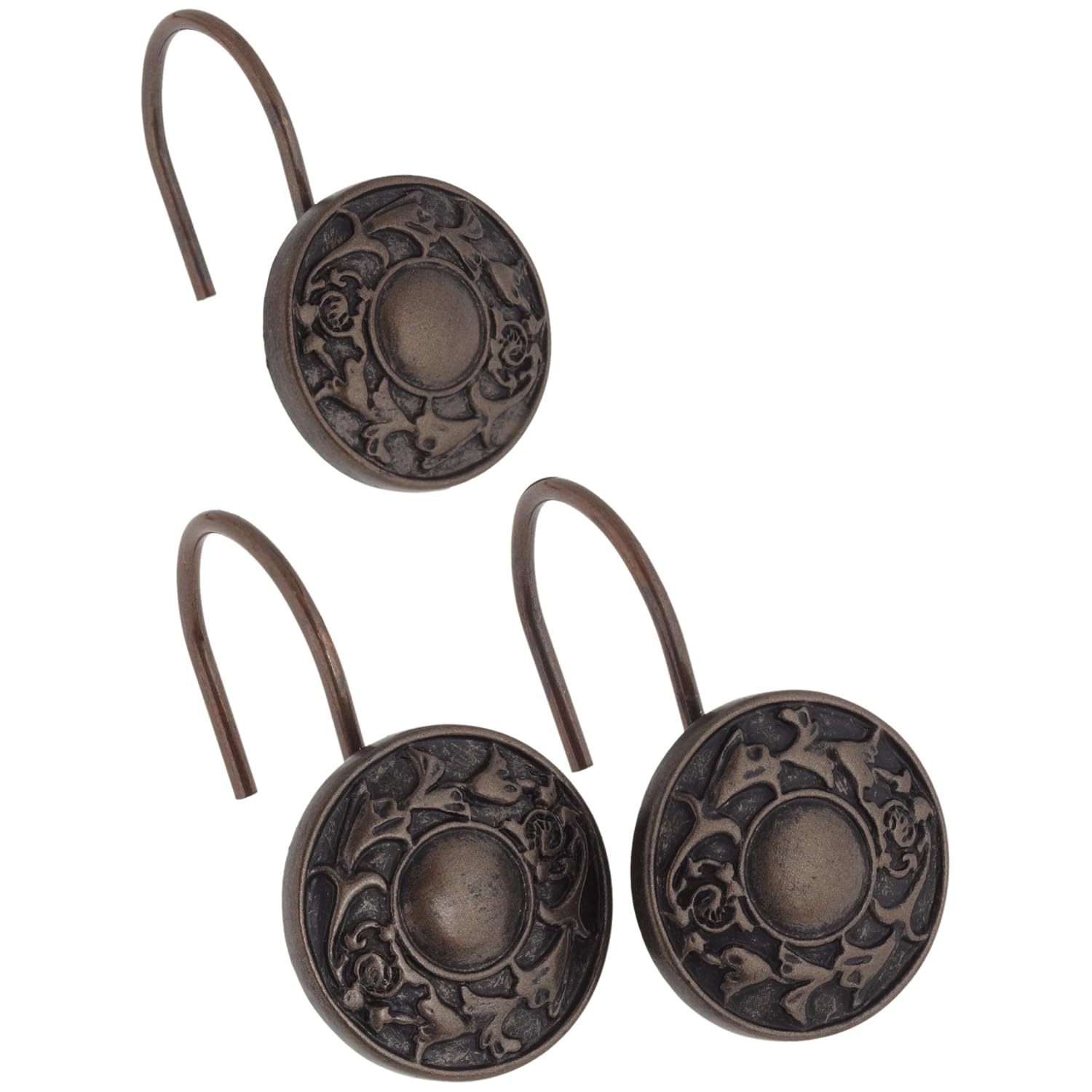 Carnation Home Fashions Regency Ceramic Resin Shower Curtain Hook, Oil Rubbed Br