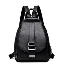 2022 Leather Backpa for Women School Bags For Girls Preppy Female Shoulder Bag D - £30.06 GBP