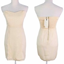 MM Couture by Miss Me Dress Small Mini Cream Strapless Ruched Sequins New - £30.84 GBP