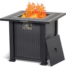 28&quot; Propane Fire Pit Table, 50000Btu Rectangle Fire Table With Cover &amp; Rain - $181.99