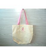 Breast Cancer Survivor Ribbon Tote Bag Natural Cotton Canvas 13.5&quot; H x 1... - £11.41 GBP