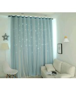 2pc. Baby Blue Bedroom Living  Room Blackout Curtains w/ Voile - £65.37 GBP