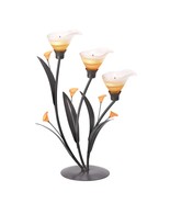 #10038947 Amber Lilies Dark Metal Tealight Candle Holder - £33.00 GBP