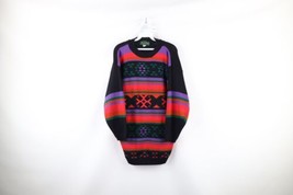 Vintage 90s Streetwear Womens Large Rainbow Southwestern Knit Tunic Sweater - $49.45