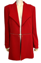 NWOT Black Label by Evan Picone Red Open Mid Length LS Jacket Size 18 - £37.37 GBP