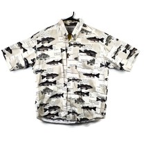 Columbia Sportswear Mens XL Fish Print Shirt SS Shirt Button Up Fresh Water Bass - £19.63 GBP