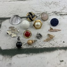 Single Mismatched Earrings Lot Of 13 Stud Vintage Fashion Jewelry Silver Toned - £11.60 GBP