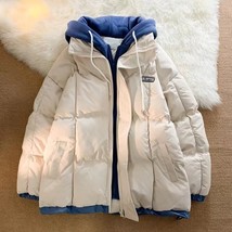 Winter Fake Two Hooded Cotton Jacket Women&#39;s Large Size Fashion New Thickened Lo - £52.69 GBP